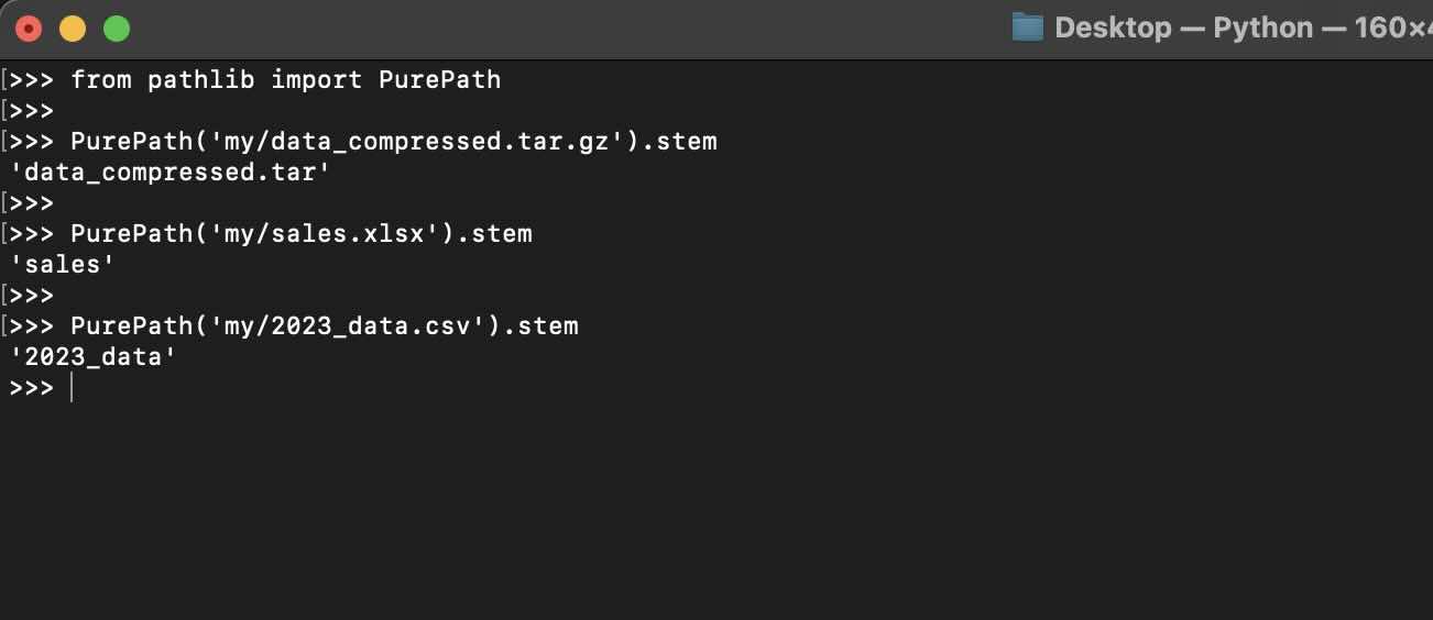 Python Get just the filename without extension using Path Examples